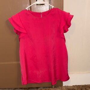 Small Vibrant Pink Ruffle Dress Top